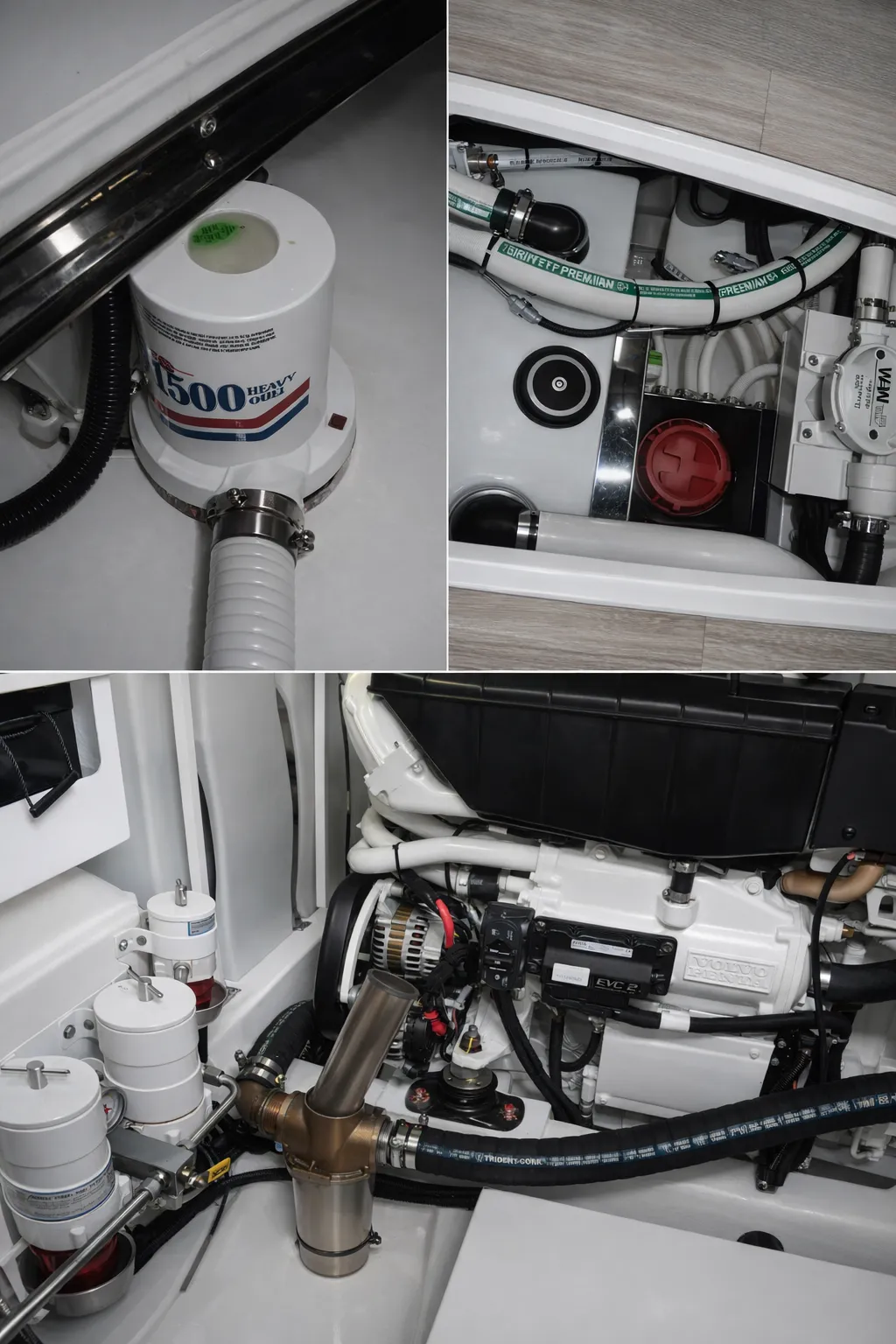 Engine room maintenance — bilge systems, plumbing, and Volvo Penta engines